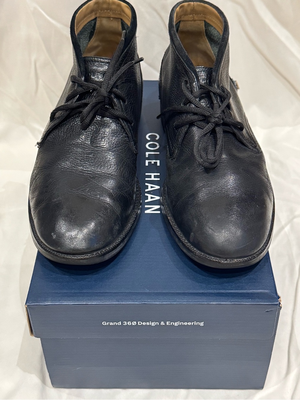 Cole Haan Black Leather Chukka Boots - Men's Lace-Up